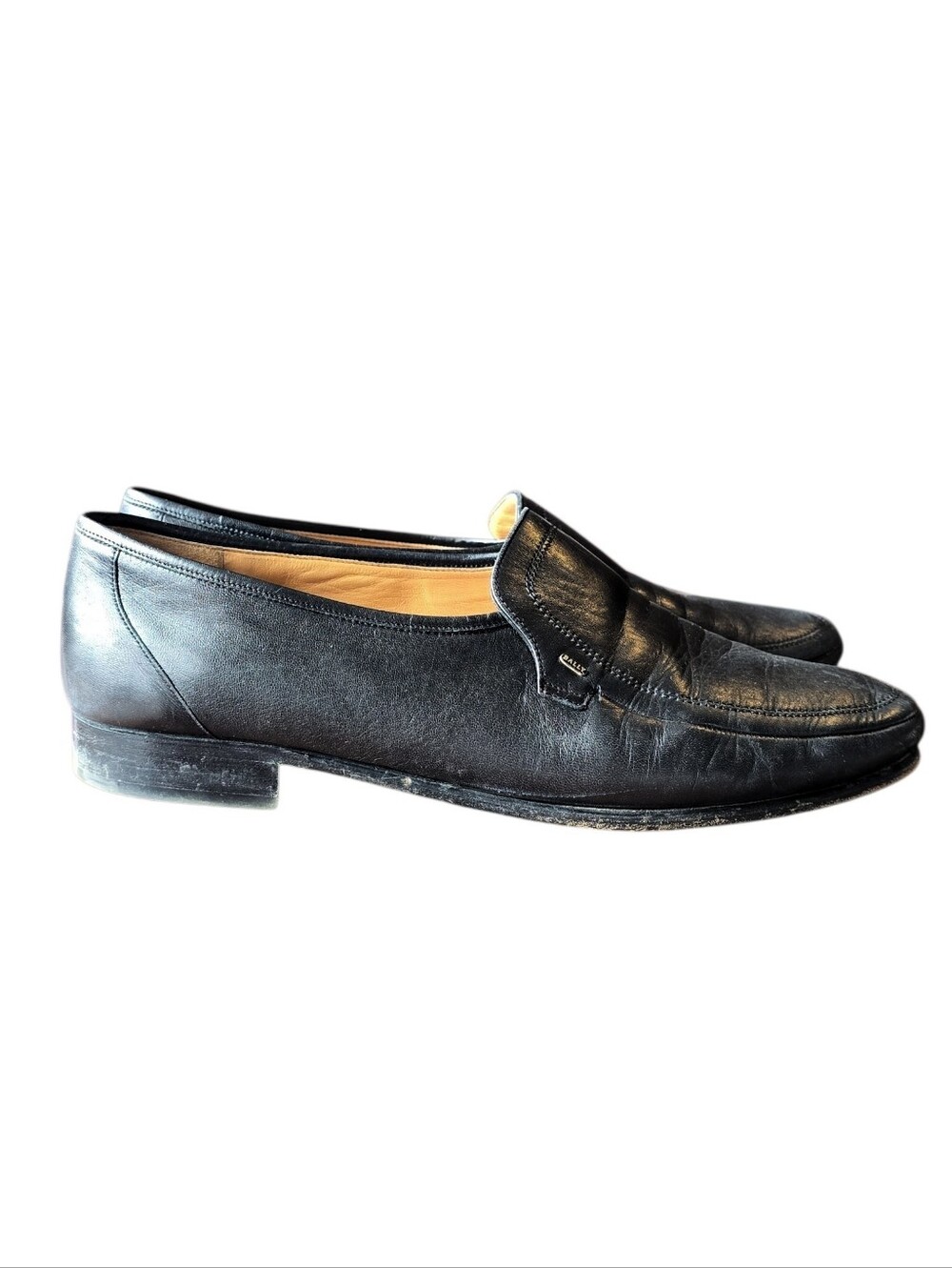 BALLY Vintage Mens Tirano Black Leather Slip-On Loafer US 11 - Picture 4 of 8